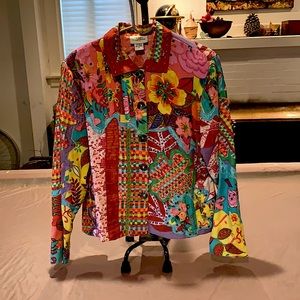 Starkman multicolored fitted jacket, satin lining